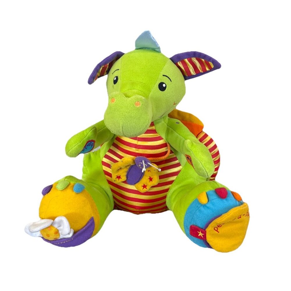 Tolo Sneezy the Activity Green Dragon Plush Baby Developmental Stuffed Toy Large